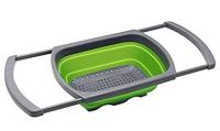 [LD] GLIVE (LABEL) Silicone Kitchen Food Strainer Basket Drainer, Collapsible Kitchen Colander Drain Basket , Noodles/Fruit/Vegetable Washing Strainers Basket - Multicolour, Pack of 1- Amazon