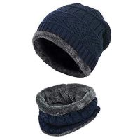 Anwaliya Carpo Series Unisex Winter Woolen Beanie Cap with Neck Scarf (Free Size)- Amazon