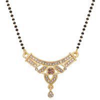 Aadita Latest Fashion Traditional Stylish Design Gold Plated and American Diamond Mangalsutra- Amazon
