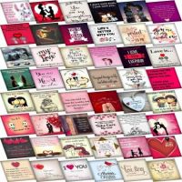 PartyballoonsHK Set of 48 Love Cards For Explosion Box or Other DIY Love Greeting Cards 3X3 Inches Greeting Card  (Multicolor, Pack of 48)- Flipkart