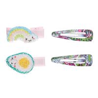 Amazon Brand - Solimo Kid's Hair Pins, Multicolour, Pack of 4- Amazon