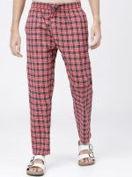 HIGHLANDER Men Red Navy Blue Checked 