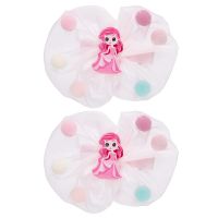 Amazon Brand - Solimo Kid's Hair Pins in Princess Pattern, Pink, Pack of 2- Amazon