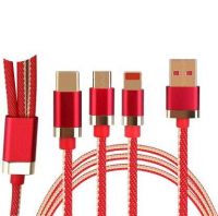 Nitrogen 3-in-1 Fast Charging Nylon Braided durable data cable (Compatible with All Smartphones & Mobile accessories) charging- Amazon