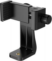 TECHONTO Cell Phone Holder with Adjustable Clamp Phone Tripod Mount Adapter Compatible with Smartphones & All Types of Tripods - Black- Amazon