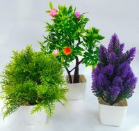 FORTISTA Artificial Flowers Plants with Pot For Home Office Decor ( Set of 3)- Amazon