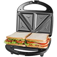 OSTBA Sandwich Maker, Toaster and Electric Panini Press with Non-stick plates, LED Indicator Lights, Cool Touch Handle, Black- Amazon