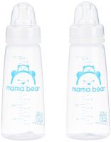 Amazon Brand - Mama Bear Baby Feeding Bottle with Spoon & Sipper, 250 ml (Pack of 2)- Amazon