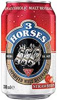 3 Horses Refreshing Malt Taste Non-Alcoholic Beverage Drink Beer Can, Pack of - 6 (330 ml Each can) (STRAWBERRY)- Amazon