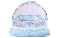 New Born Baby Bedding Set Mattress with Mosquito Net & Neck Pillow For 0-6 Months Baby Boy's & Baby Girl's (Blue)- Amazon