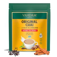 Vahdam, INSTANT Tea Premix - Original Chai (200g) | Real Ingredients - Black Tea, Ginger, Black Pepper & Cardamom with Whole Milk Powder | Only 35 Calories Per Serving | 25 Servings- Amazon