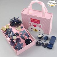 Dekmy® 18 Pieces Cute Hair Bows Hair Clip Hair Pin Baby Elastic Hair Ties Hair Accessories Fancy Headwear Accessories Ponytail Holder Hairpins Set- Amazon