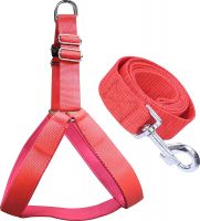 VIP COLLECTION Nylon Dog Collar with Soft Padded Lightweight Comfortable & Adjustable Dog Collars Leash Buckle Dog Harness Set Combo Color- Red Extra Small- Amazon