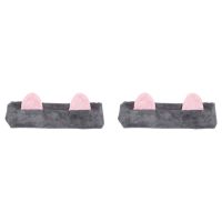 Amazon Brand - Solimo Makeup Hair Bands, Grey, Pack of 2- Amazon