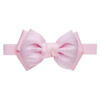 Amazon Brand - Solimo Kid's Lace Hair Band with Shiny Pink Bow- Amazon