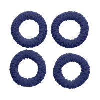 Amazon Brand - Solimo Women's Rubber Bands, Navy Blue, Pack of 4- Amazon
