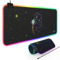 Tukzer RGB Gaming Mouse Pad, Large Extended Soft Led Mouse Pad with 13 Lighting Modes| For Computer Laptop Mousepads Mat| (795mm x 298mm x 3.45mm, Astronaut)- Amazon