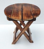 WOOD BOSS Wooden Hand-Crafted Folding Side Stool For Living Room and Office | Small Side Table For lamp, Books, Flower Pot or vase, showpieces- Amazon