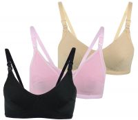 [Size 40B] Fabme Women's Non-Wired Nursing Bra (Pack of 3) (BR0014_Black_40B)- Amazon