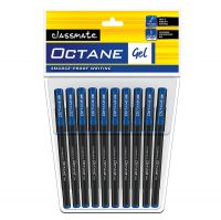 Classmate Octane- Blue Gel Pens (Pack of 10)|Smooth Writing Pens|Water-proof ink for smudge-free writing|Preferred by Students- Amazon