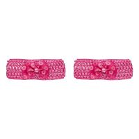 Amazon Brand - Solimo Kid's Hair Bands, Shiny Pink, Pack of 2- Amazon