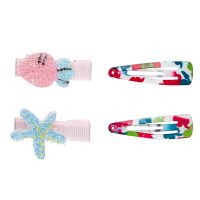 Amazon Brand - Solimo Kid's Hair Pins in Different Shapes, Multicolour, Pack of 4- Amazon