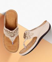RINDAS Women Beige Wedges Sandal- Flipkart