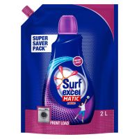 Surf Excel Matic Front Load Liquid Detergent 2 L Refill, Designed For Tough Stain Removal on Laundry in Washing Machines - Super Saver Offer Pack- Amazon