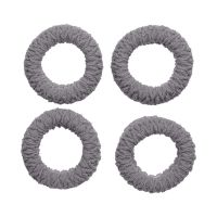 Amazon Brand - Solimo Women's Rubber Bands, Simple Grey, Pack of 4- Amazon