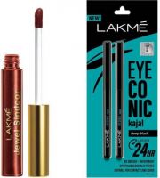 Lakmé Eyeconic Twin Kajal and Maroon Jewel Sindoor  (Black, 12 g)- Flipkart