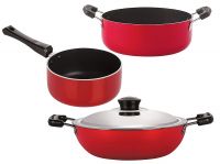 Nirlon Non-Stick Aluminium Stain Resistance Pots and Pans Set- Amazon