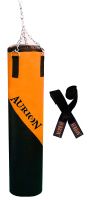 Aurion P-105 of Faux Leather Punching Bag (Heavy Bag) with Boxing Hand wrap (Orange-Black, 4 Feet Unfilled + Boxing Handwrap)- Amazon