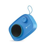 Portronics Pixel 2 Wireless Bluetooth Portable Speaker with Micro SD, 3.5mm Aux, 3W Output, Retro Volume Knob(Blue)- Amazon