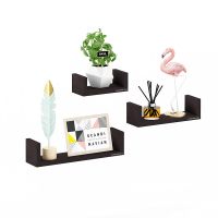 Furniture Cafe U Shaped Engineered Wood Wall Shelf For Living Room Stylish Wooden Floating For Room Wall Home Storage Racks Organizer and Book Shelves Bookcase For Study Room(Set of 3, Black)- Amazon