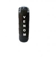 Venom Black Color, Filled, 1.5 Feet Long, Synthetic Leather Material Punching Bag/Kickboxing Bag/Takewondo Bag/Fitness Bag/Professional Training Bag with Hanging Chain- Amazon