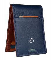 GETOREE Florence -Teak Genuine Leather RFID Protected Slim & Minimalist Money Clip Wallet- Amazon