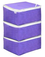 Heart Home Non Woven Petticoat Cover Wardrobe Organiser|Solid Color & Durab;e Zipper|Ideal For Travel & Storage|Size 36 x 28 x 29 CM|Pack of 3 (Purple)-HS_38_HEARTH21679- Amazon