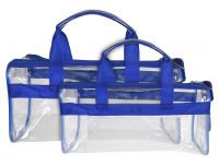 Kuber Industries 2 Pieces ( Large & Small) Crystal Clear Plastic Cosmetic Bags Travel PVC Vinyl Toiletry Bag, Zipper Large Transparent Waterproof Make-Up Case Organizer Bag (Blue),F_26_KUBBMART017065- Amazon