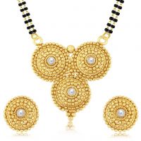 Sukkhi Finely Gold Plated Wedding Jewellery Pearl Mangalsutra Set For Women (MS70777GLDPAS750)- Amazon