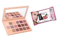 URBANMAC Nude Edition Eyeshadow Palette 18 Multi color with Rose Facial Wipes 25 pc- Amazon