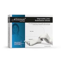 ALITMUN ProCare Latex Examination Hand Gloves, Pack of 100, Large Size, Medical Disposable Gloves Non-Sterile and Less Powdered, White, Surgical Gloves- Amazon