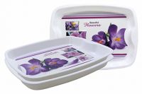 Wonder Plastic Prime Good day Big Serving Trays, Colorful Stackable Trays- Amazon