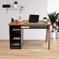 [For IDBI Card] Wipro Furniture Arena Home Office Study Table Of Size 4Ftx2Ft, Engineered Wood Construction With Sturdy Solid Wood Legs And Ample Storage (Beech Finish)- Amazon