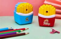 Crackles Fast Food French Fry Shaped Crank Manual Pencil Sharpener Color Pencils Sharpener , Table Sharpener Machine School Stationary Gift- Amazon