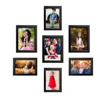 Amazon Brand - Solimo Set of 7 Photo Frames (4"x6"-4pcs & 5"x7"-3pcs), Brown- Amazon