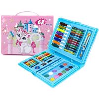 Toy Imagine 68 Pcs Colour Set F
or Kids 12 color crayon, 8 Sketch Pens, 8 Color Pencils, 6 Oil Plaster Color, 12 Color Water Paint, 1(Eraser, Sharpener, Scale, Pencil, Water Paint Brush, Glue).- Amazon