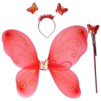 Fairy Butterfly Wings with Matching Hair Band and Magic Wand Costume for Baby Girls Birthday Party/Princess Accessories/Party Gift- Amazon