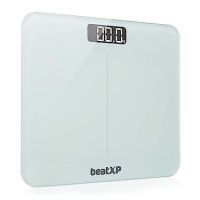 beatXP Gravity Elite Digital Weighing Scale For Body Weight with 6 mm Thick Tempered Glass | Electronic Weight Machine with High Precision Sensors & Backlit LCD Panel | 18 Months Warranty (White)- Amazon
