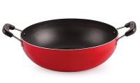 Nirlon Cooking Non-Stick Gas Stove Compatible Bottom deep Fry kadai/Wok Pans 21cm - 1.5 LTR[New_26mm_Classic_KD11] - Aluminium- Amazon