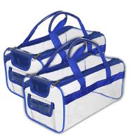 Kuber Industries Large Size 2 Crystal Clear Plastic Cosmetic Bags Travel PVC Vinyl Toiletry Bag, Zipper Large Transparent Waterproof Make-Up Case Organizer Bag (Blue)- Amazon
